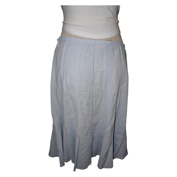 Dalia Collection Light Blue Linen Blend Midi Skirt Size 8 - Picture 5 of 13